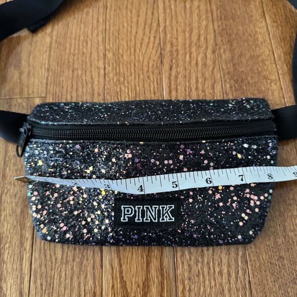 Victoria’s Secret PINK Bling Fanny Pack Belt Bag Black Pink Sequin Glitter Y2K - Picture 7 of 9